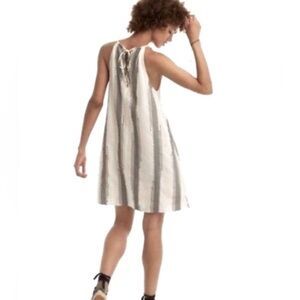 LOU & GREY Cotton Tunic Dress Women's Small Striped Halter White Black Spring Su